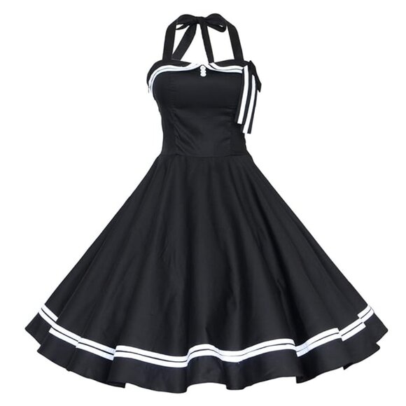 Maggie Tang 1950s Halter Vintage Rockabilly Dress Medium - Picture 7 of 7